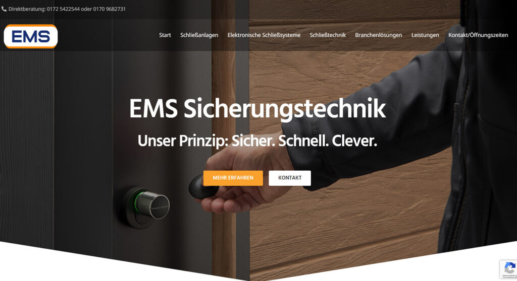 Beispiel einer Website die von Werbeclick gestaltet wurde. Eine Website für Dienstleister.