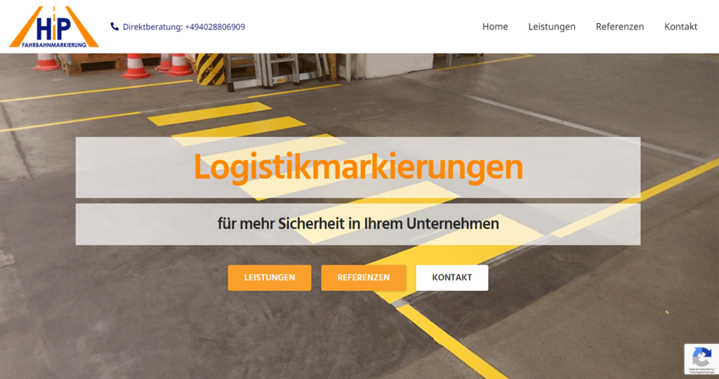 Beispiel einer Website die von Werbeclick gestaltet wurde. Eine Website für Unternehmen.
